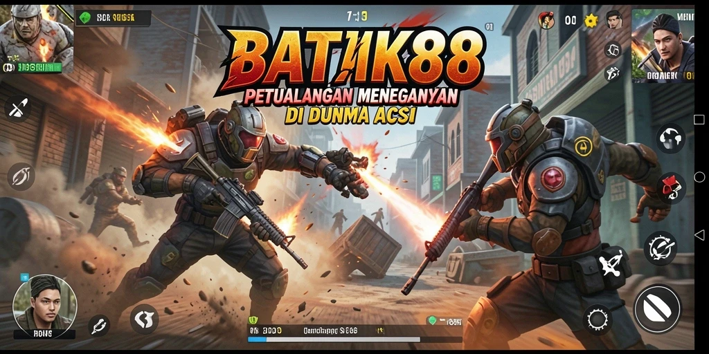 Screenshot gameplay BATIK88 menampilkan aksi pertempuran yang seru.
