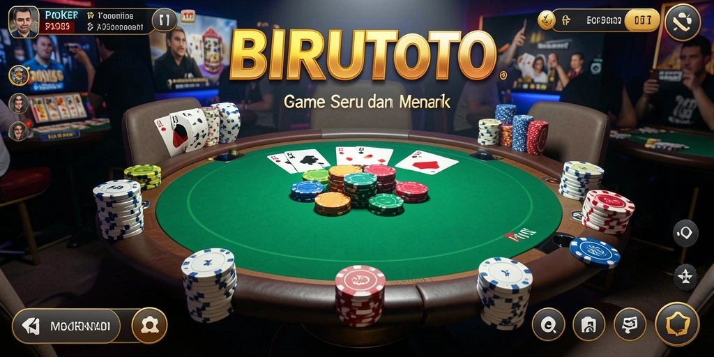 Tampilan screenshot BIRUTOTO saat gameplay poker yang seru.