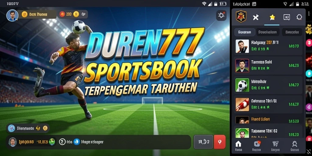 Screenshot DUREN777 yang menunjukkan antarmuka taruhan olahraga yang menarik.