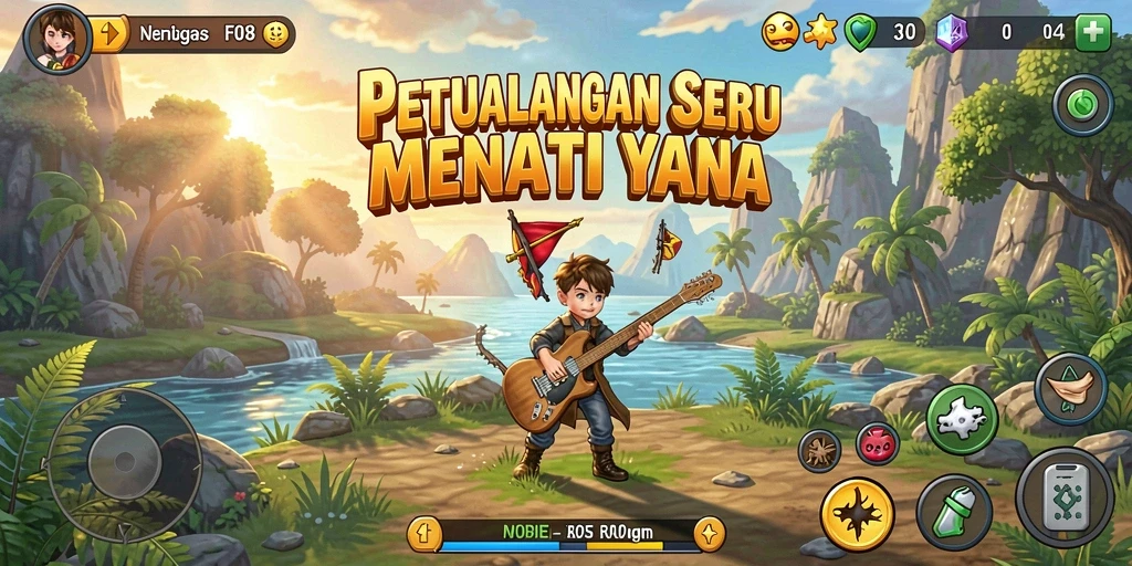 Screenshot gameplay F08 menunjukkan aksi petualangan yang mendebarkan.