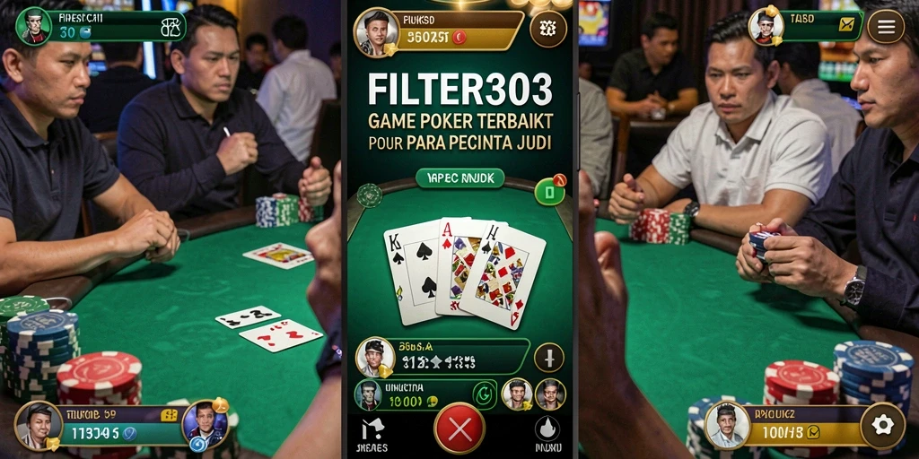 Tampilan seru dari gameplay poker FILTER303 yang mendebarkan.