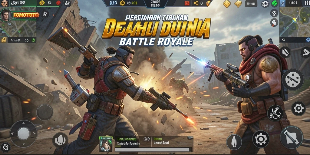 Gameplay intens FOMOTOTO dalam pertarungan Battle Royale.