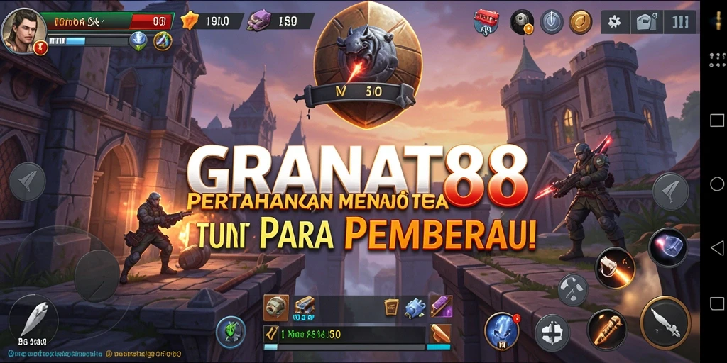 Tampilan gameplay GRANAT88 yang menegangkan dalam pertarungan Tower Defense.