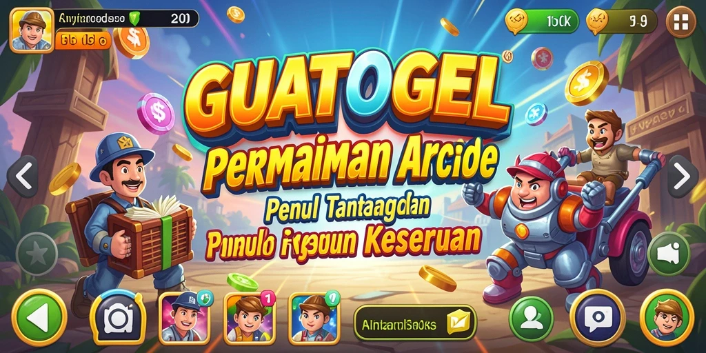 Tampilan gameplay mengasyikkan dalam GUATOGEL dengan warna-warna cerah.