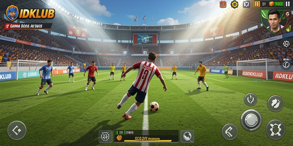 Tampilan gameplay menarik dari IDKLUB yang penuh aksi sepak bola.