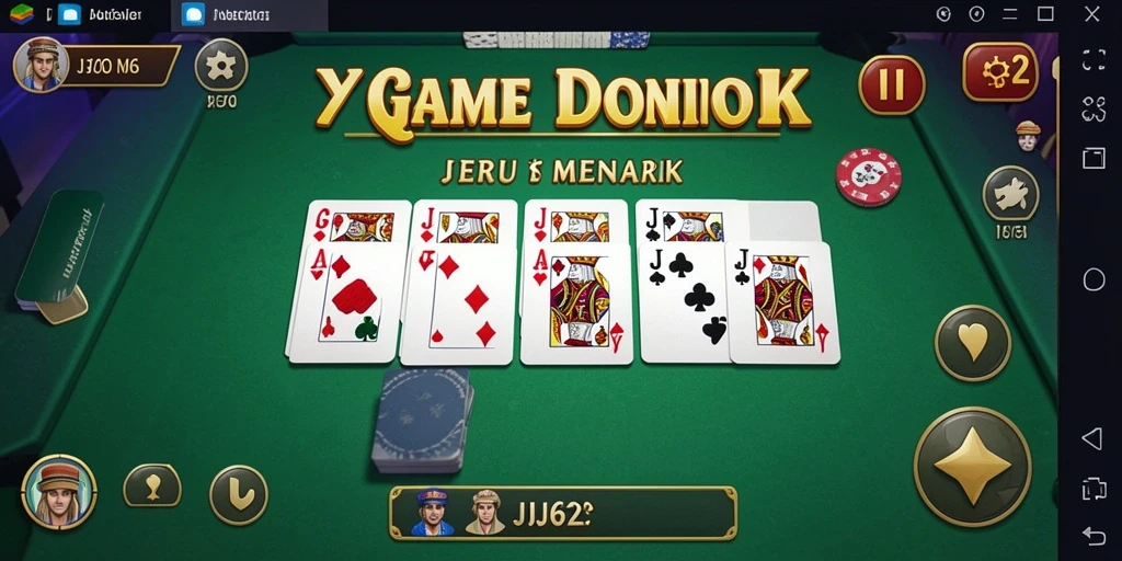 Tampilan gameplay seru dalam game Domino JJ62.
