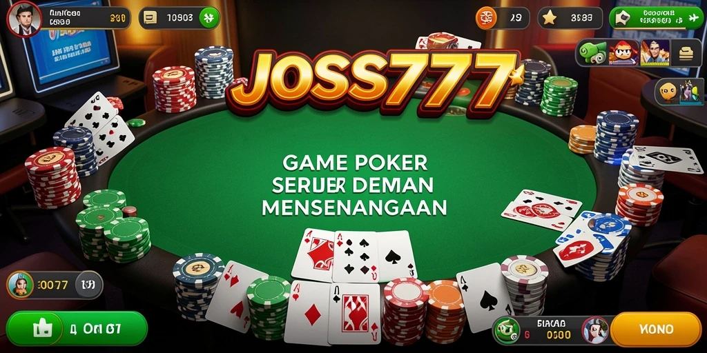 Tampilan gameplay seru JOSS777 saat bermain Poker online.