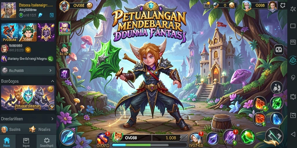 Tampilan gameplay petualangan yang menakjubkan di OVO88.