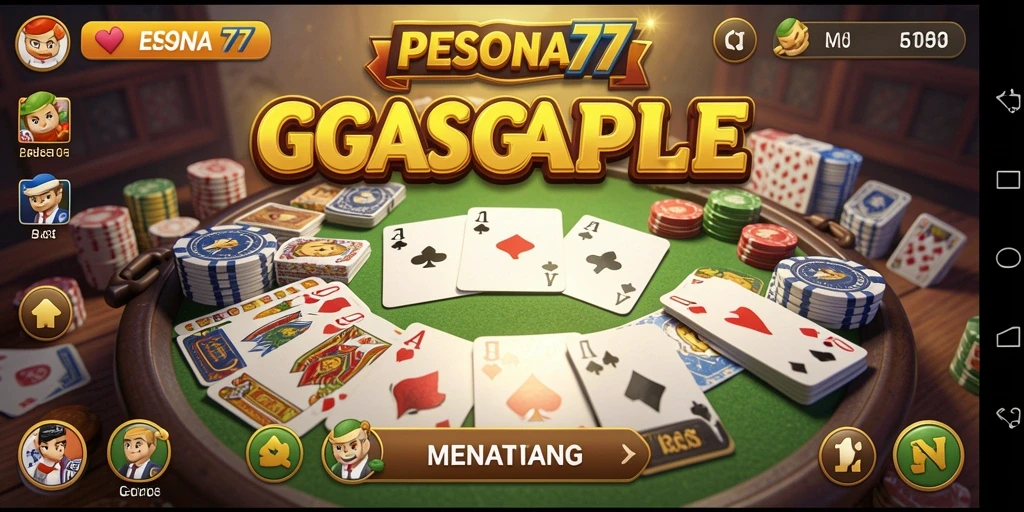 Tampilan gameplay seru dalam PESONA77 saat bermain Gaple.