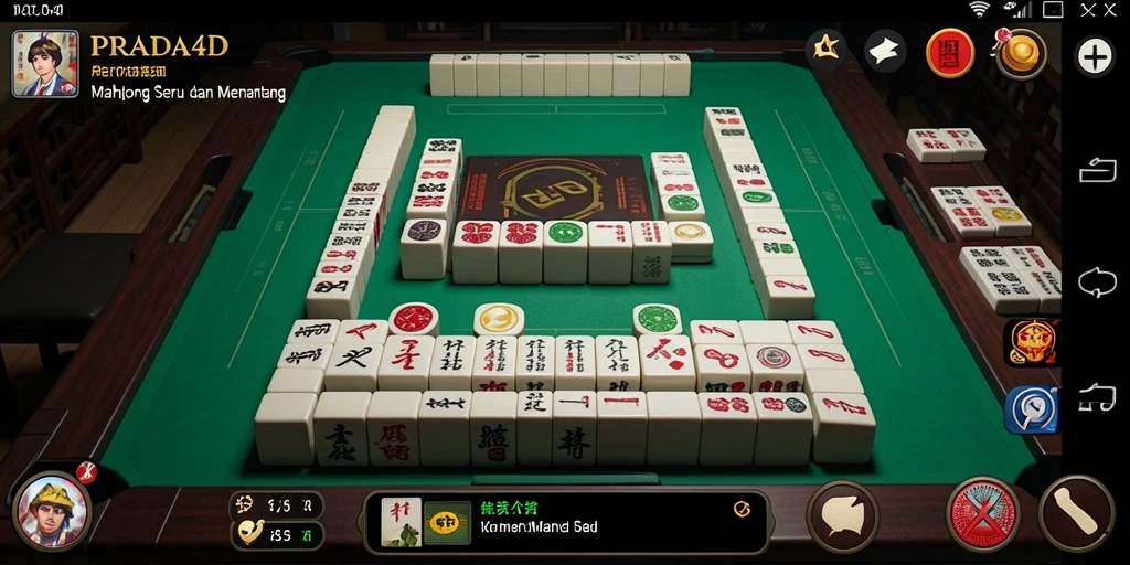Screenshot gameplay PRADA4D menampilkan aksi mencocokkan ubin Mahjong.