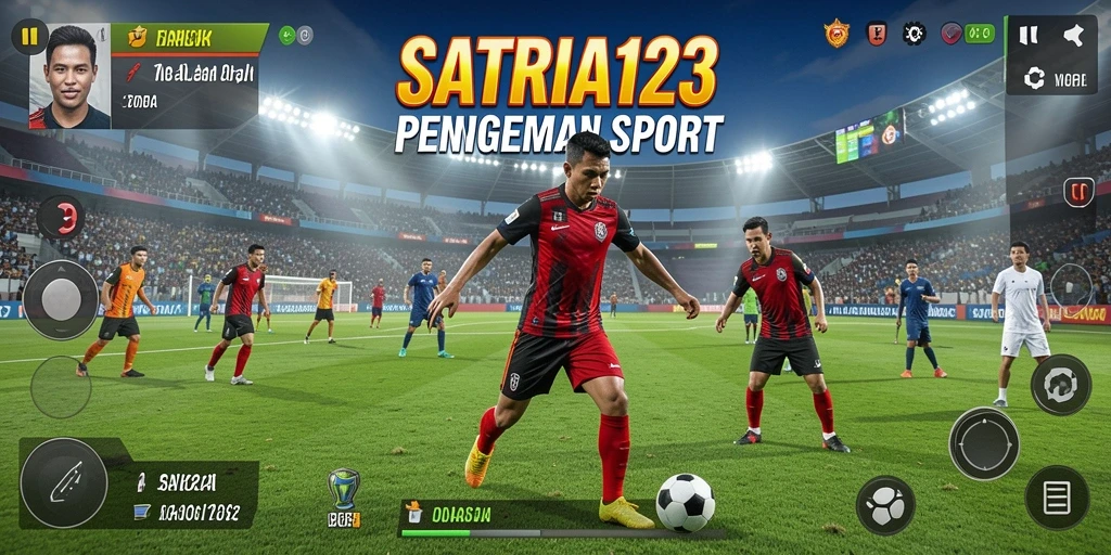 Screenshot gameplay SATRIA123 menunjukkan aksi olahraga yang mendebarkan.