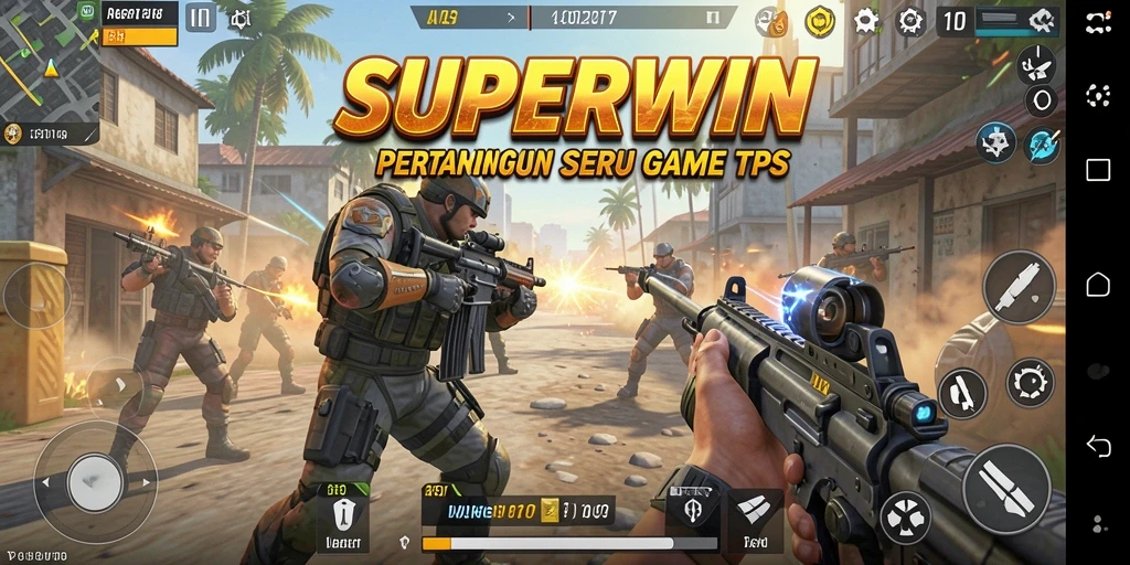 Tangkapan layar menunjukkan intensitas gameplay TPS di SUPERWIN.