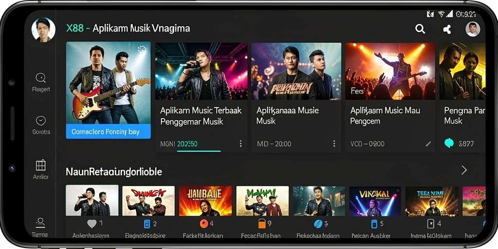 Tampilan menarik dari gameplay X88 yang menampilkan fitur musik.